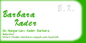 barbara kader business card